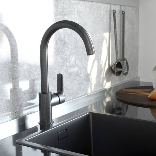 Смеситель для кухни IDDIS Cuba CU4SBJ0i05, состаренное серебро